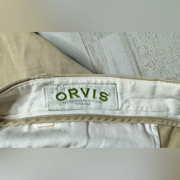 Orvis Pants Men's 36x29 Tan Trim Fit Cotton Dress Comfort - Picture 7 of 11